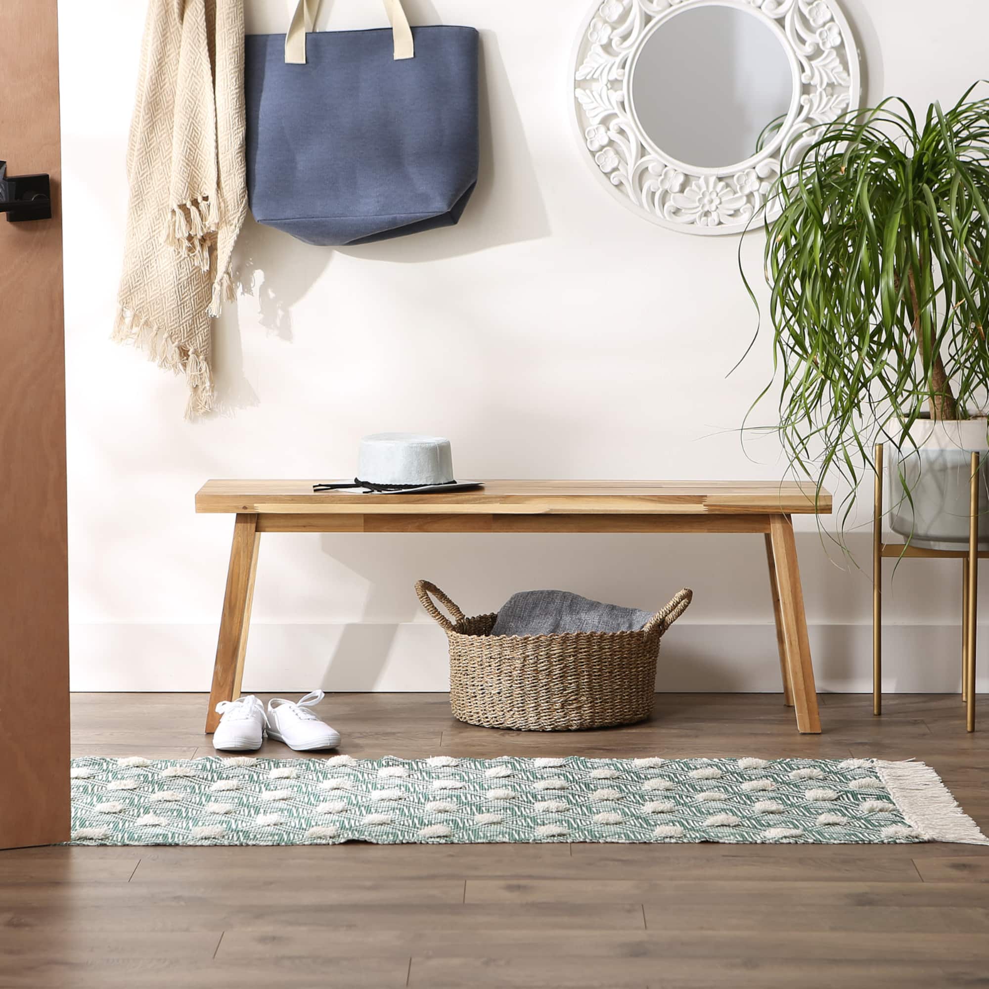 DII® Diamond Printed Off-White Hand-Loomed Shag Rug Runner 2ft. x 6ft